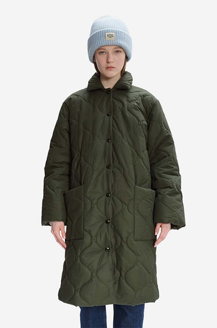 Куртка A.P.C. Manteau Sarah без капюшона зелений COEZV.F01502