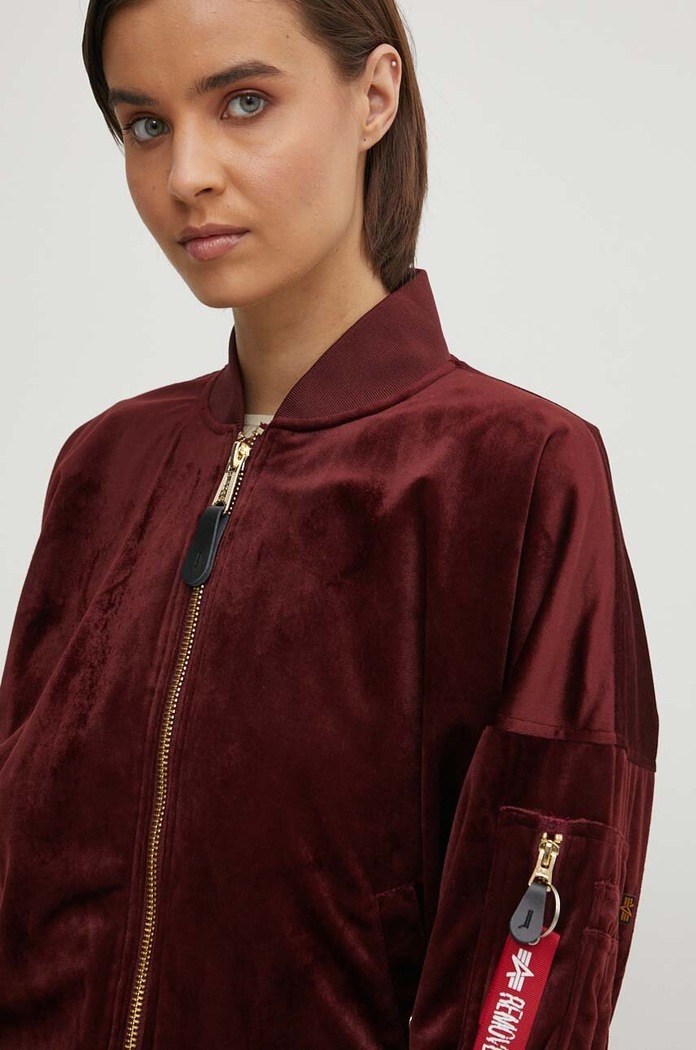 Alpha Industries kurtka bomber MA-1 OS Velvet 106002.184 bordowy