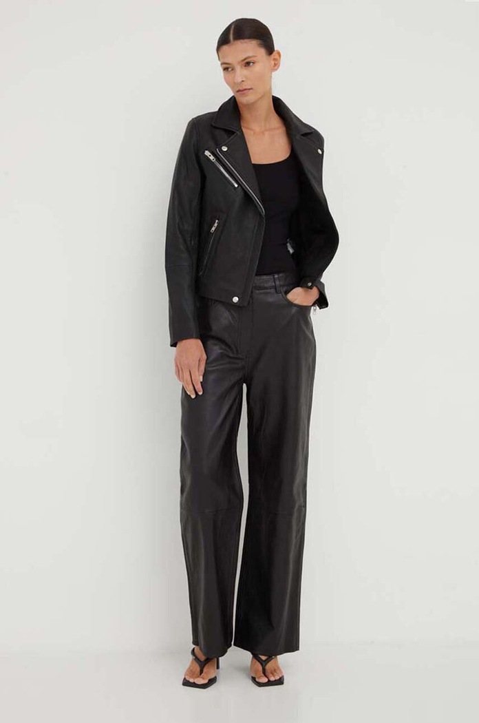 Samsoe Samsoe leather biker jacket F00008200 black AA00