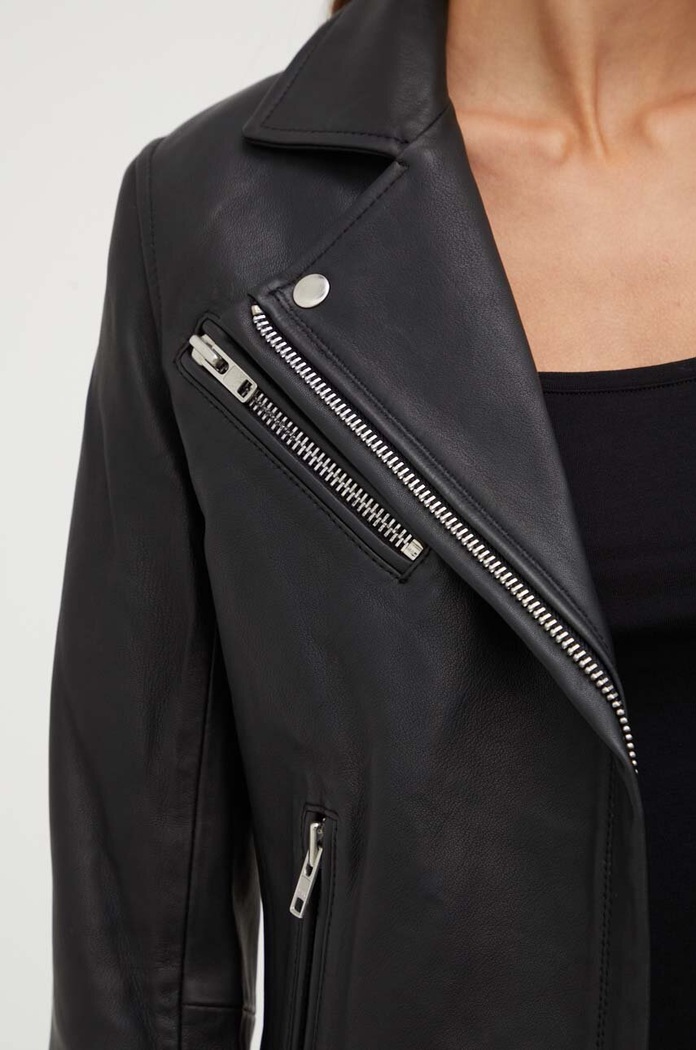 Samsoe Samsoe leather biker jacket F00008200 black