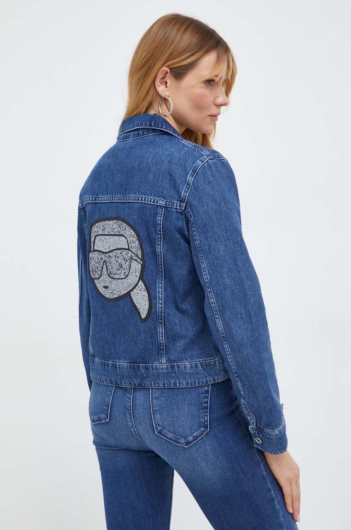 Džínová bunda Karl Lagerfeld riflovina modrá 240W1401