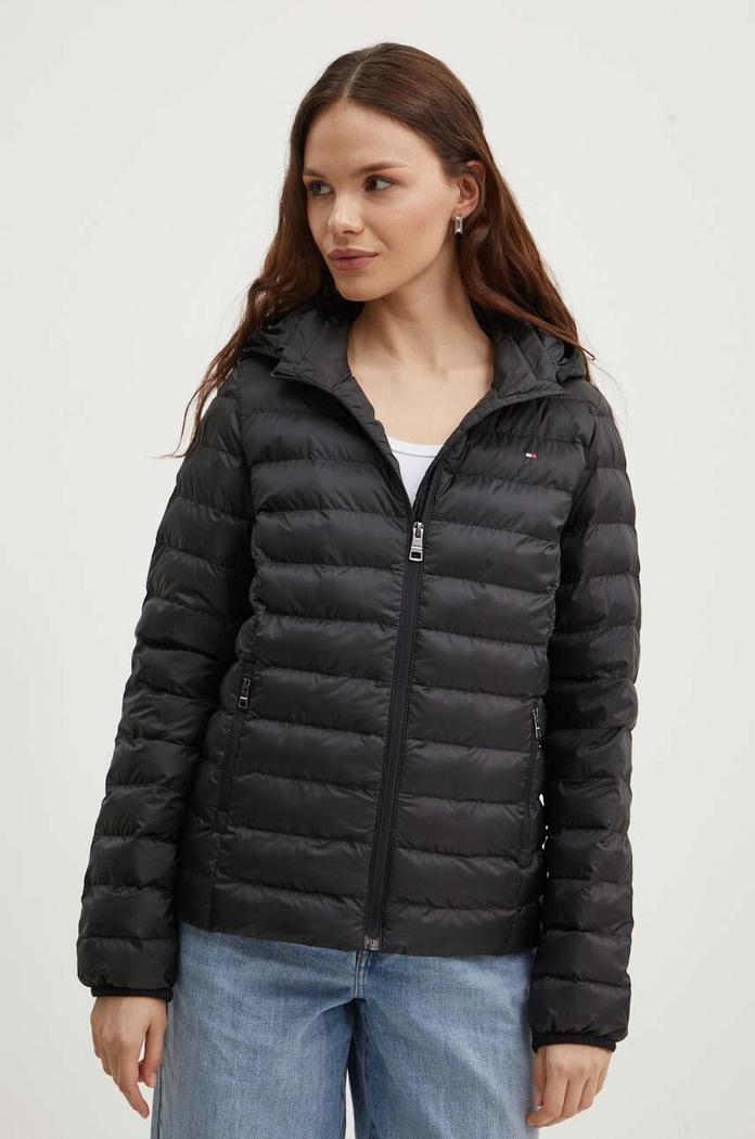 Bunda Tommy Hilfiger jemné zateplenie čierna WW0WW42046
