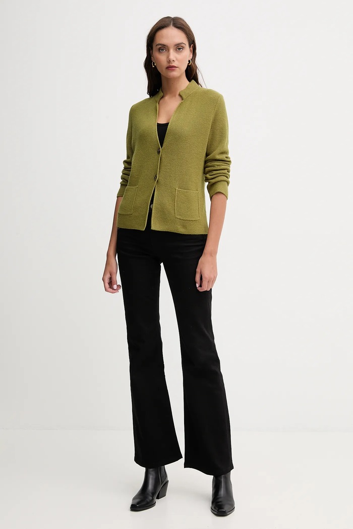 Ζακέτα με προσθήκη μαλλιού United Colors of Benetton 1235D6934 πράσινο AA00