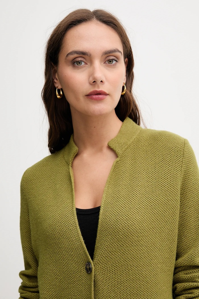 Ζακέτα με προσθήκη μαλλιού United Colors of Benetton πράσινο 1235D6934