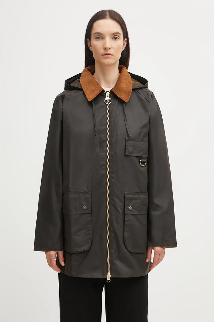 Barbour giacca Highclere Wax Jacket isolamento leggero verde LWX1262