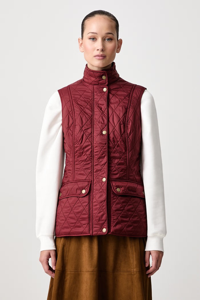 Barbour Bezrękawnik damski Wray Quilted Gilet bordowy LGI0017