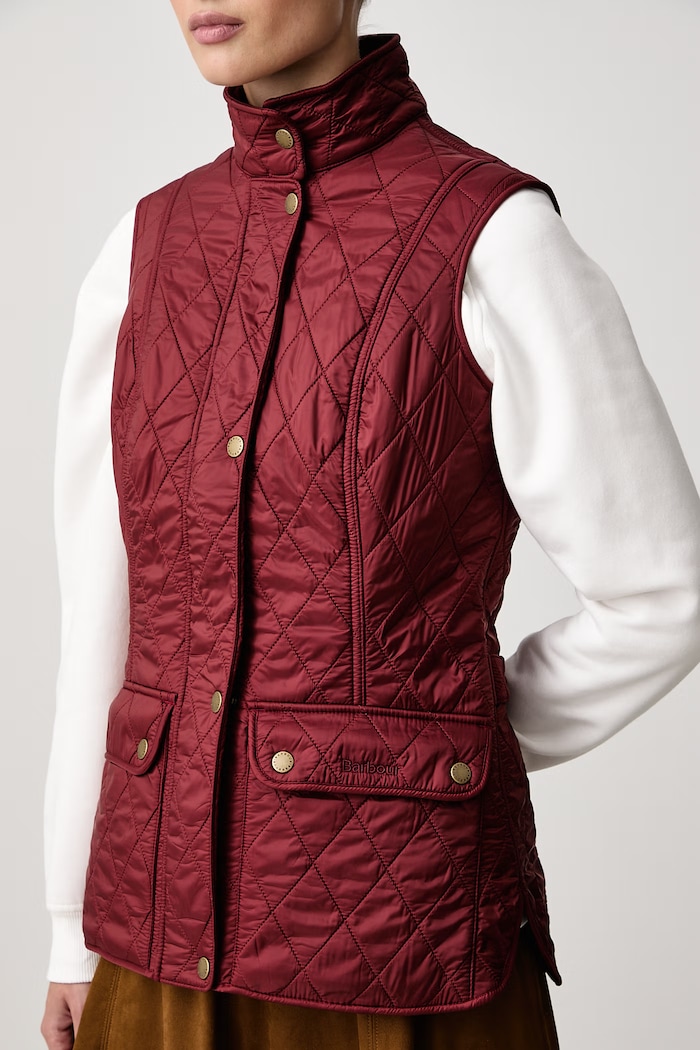 Bezrękawnik damski Wray Quilted Gilet Barbour LGI0017 bordowy