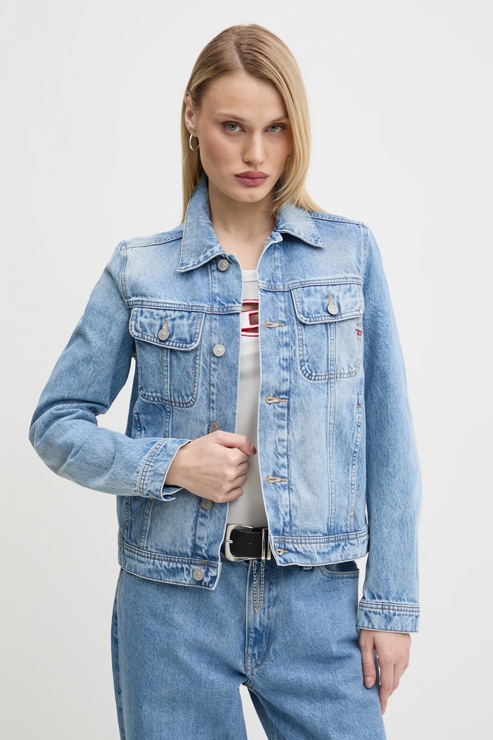 Rifľová bunda Diesel DE-BONNY JACKET bez kapucne modrá A09970.09I29