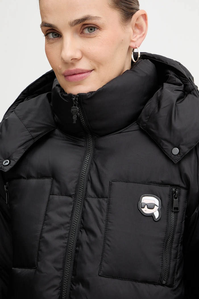 Páperová bunda Karl Lagerfeld IKON čierna A3W15020