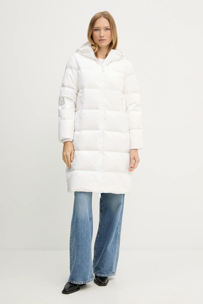 Péřová bunda Armani Exchange s podšívkou bílá XW000251.AF12286.NOS