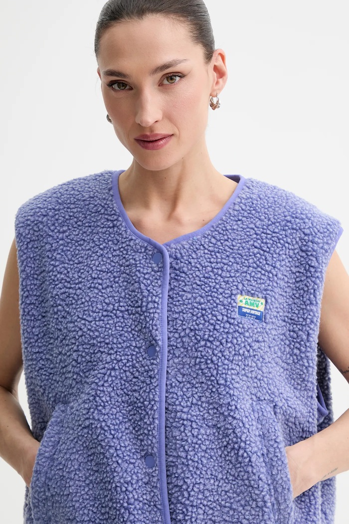 American Vintage vestă pentru femei din polar violet HOK16B