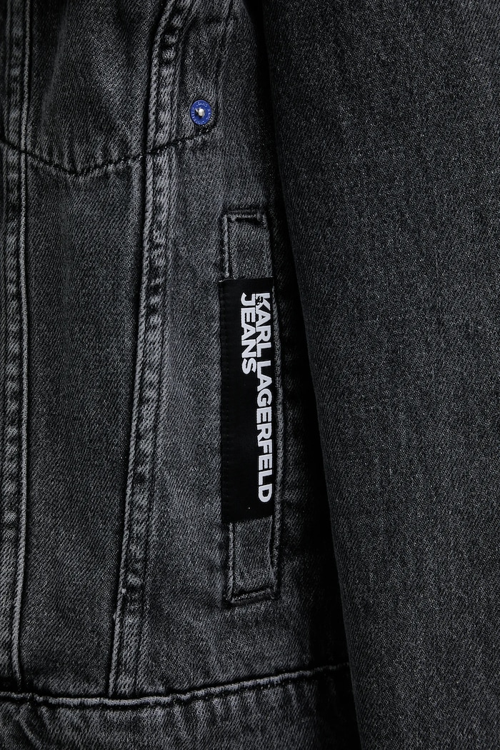 Karl Lagerfeld Jeans kurtka jeansowa bawełniana szary A3W14063