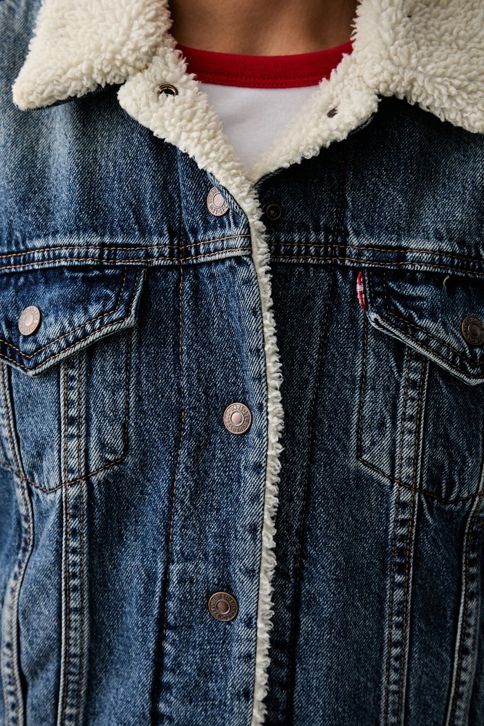 Levi's дънково яке дамско от памук ORIGINAL SHERPA 36136.0140 син