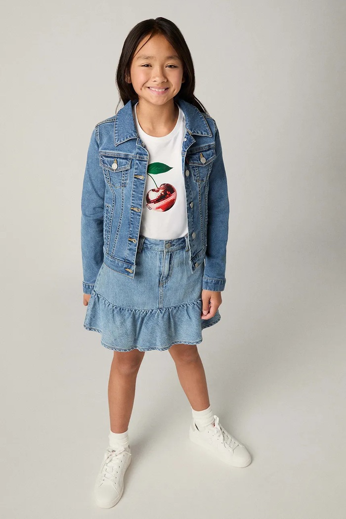 Levi's geaca de blugi pentru copii necaptusit albastru 4E4388