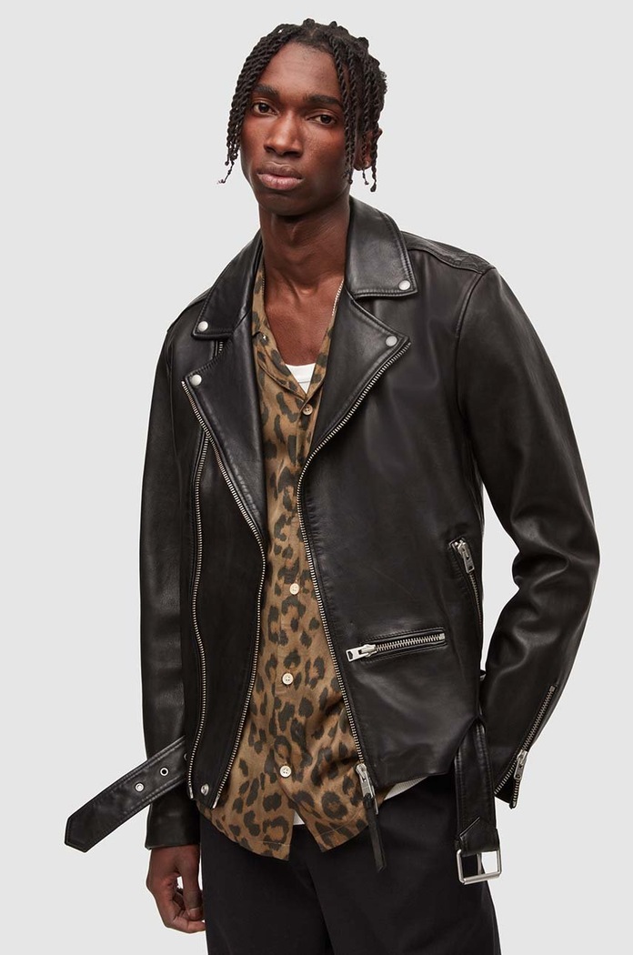 AllSaints Ramoneska skórzana WICK BIKER nieocieplane czarny ML007P