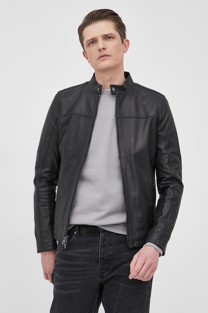 Michael Kors kurtka skórzana CF98CF17KS czarny CF98CF17KS