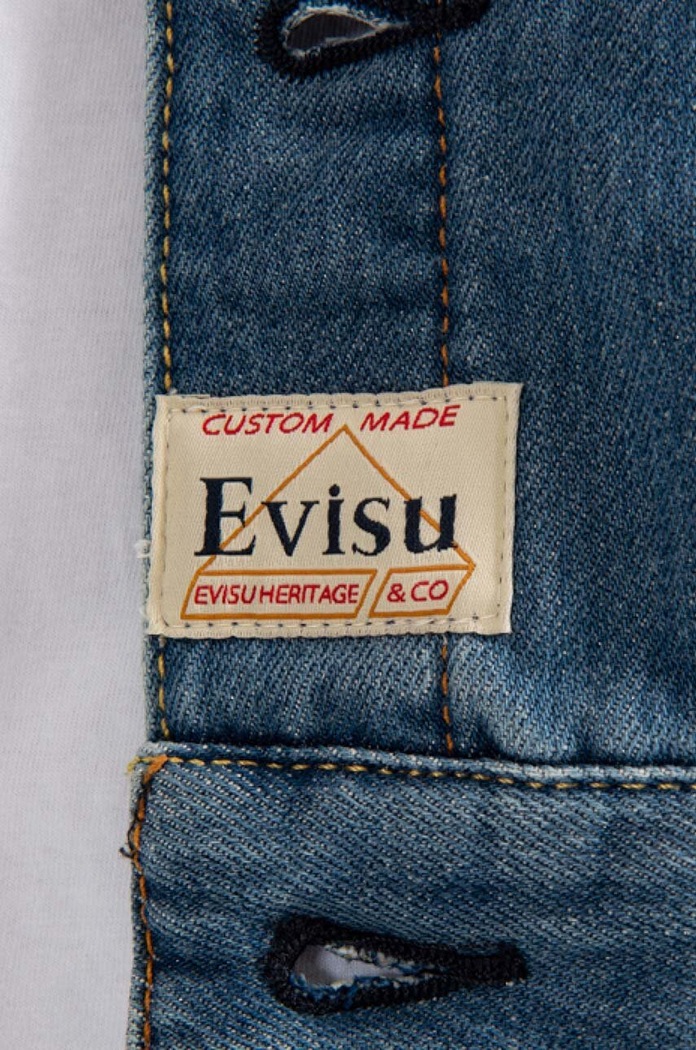 Evisu kurtka jeansowa bawełniana 2ESHTM2DJ713LFCP