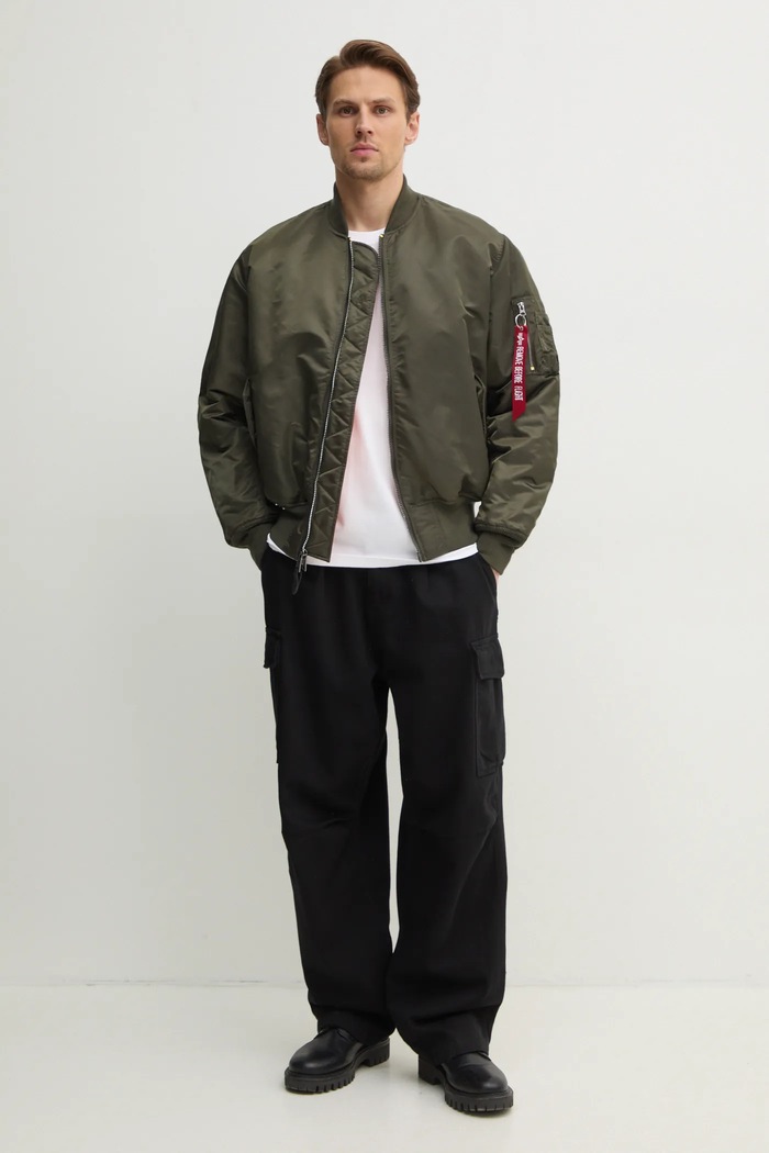 Alpha Industries geacă bomber cu două fețe Ma-1 Reversible cu captuseala verde 100101.04