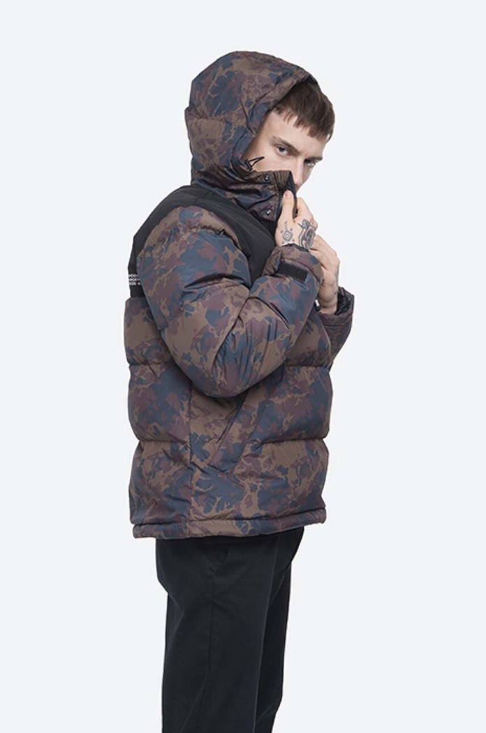 Páperová bunda Wood Andy Down Anorak 12035909-1223 KHAKI AOP 12035909.1223