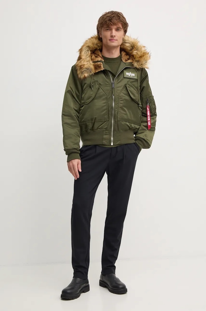 Alpha Industries rövid kabát 45P Hooded Custom 113145 257 113145.257 zöld AA00