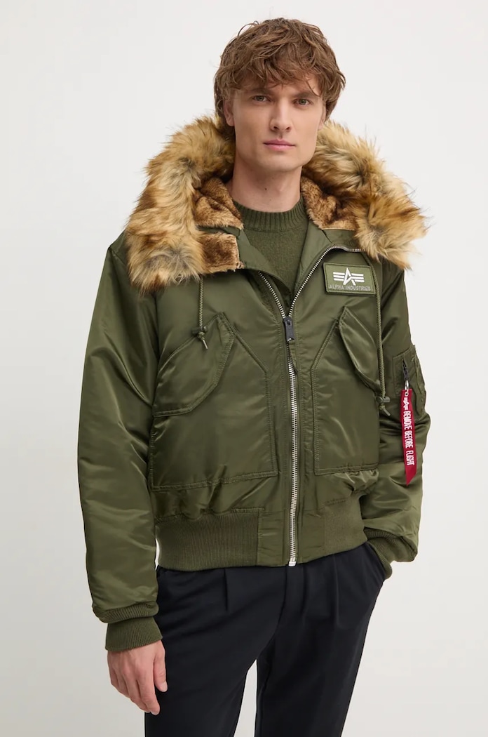 Alpha Industries rövid kabát 45P Hooded Custom 113145 257 zöld 113145.257