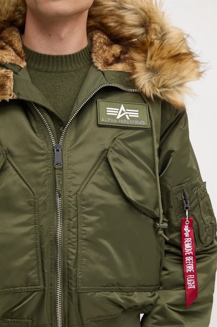 Alpha Industries rövid kabát 45P Hooded Custom 113145 257 113145.257 zöld