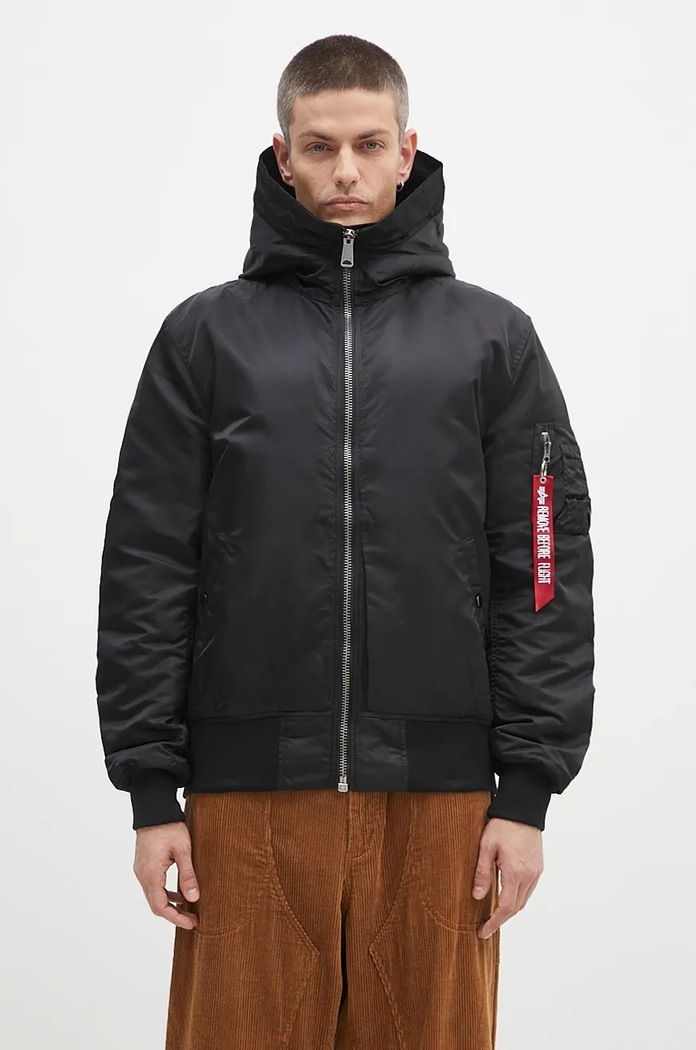 Alpha Industries jacket MA-1 Hooded with black 158104.03