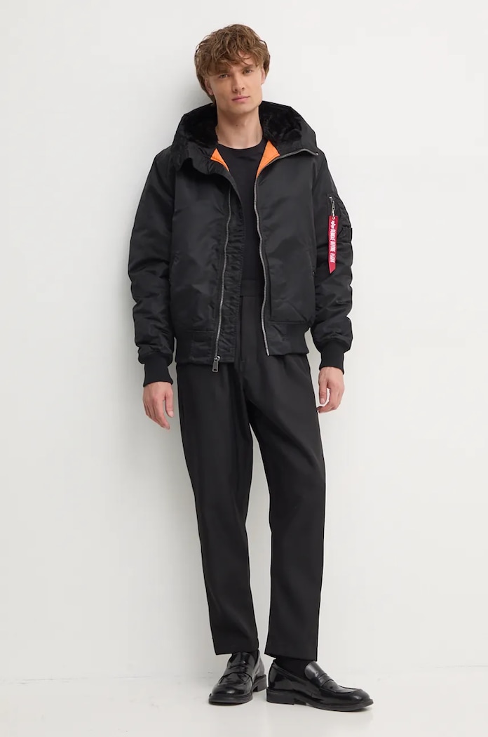 Alpha Industries rövid kabát MA-1 Hooded 15814 3 158104.03 fekete AW24