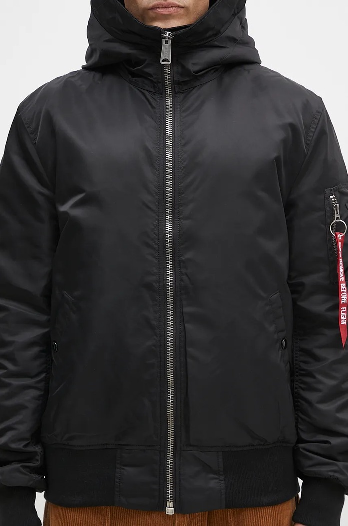 Alpha Industries jacket MA-1 Hooded 158104.03 black