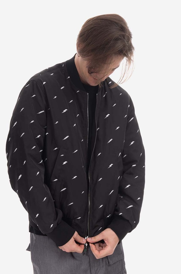 Oboustranná bomber bunda Neil Barett Reversible Oversixed Bomb PBSP051R-U004C 1179 přechodné černá PBSP051R.U004C