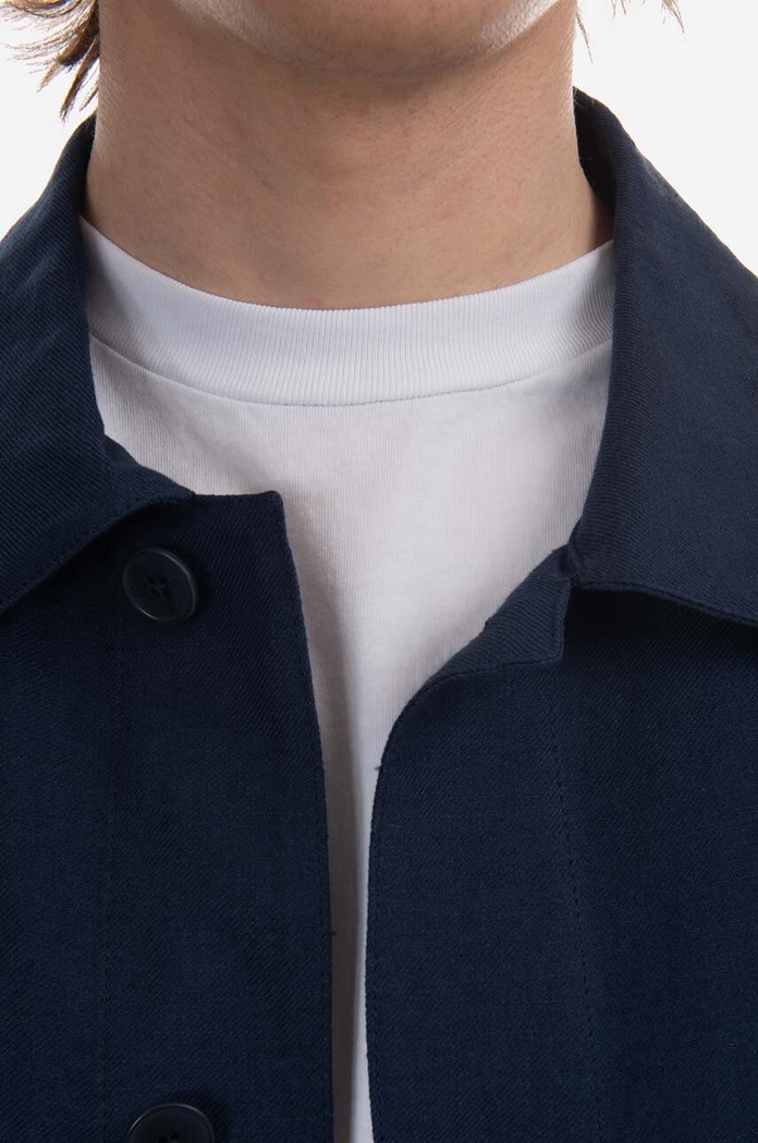 Lanena jakna A.P.C. Veste Kerlouan LIAEO.H03053 mornarsko plava AA00