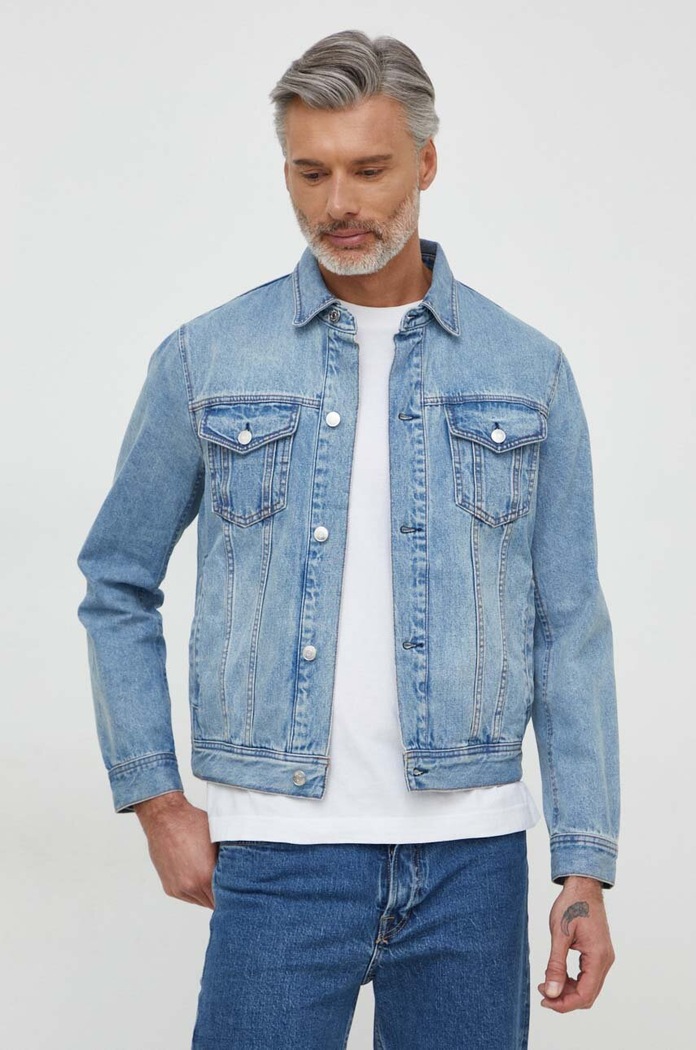 Armani Exchange kurtka jeansowa bez kaptura niebieski 8NZBP4.Z2P1Z.NOS