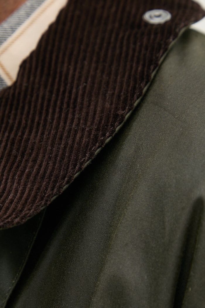 Barbour duga jakna za muškarce od pamuka MWX0008 zelena