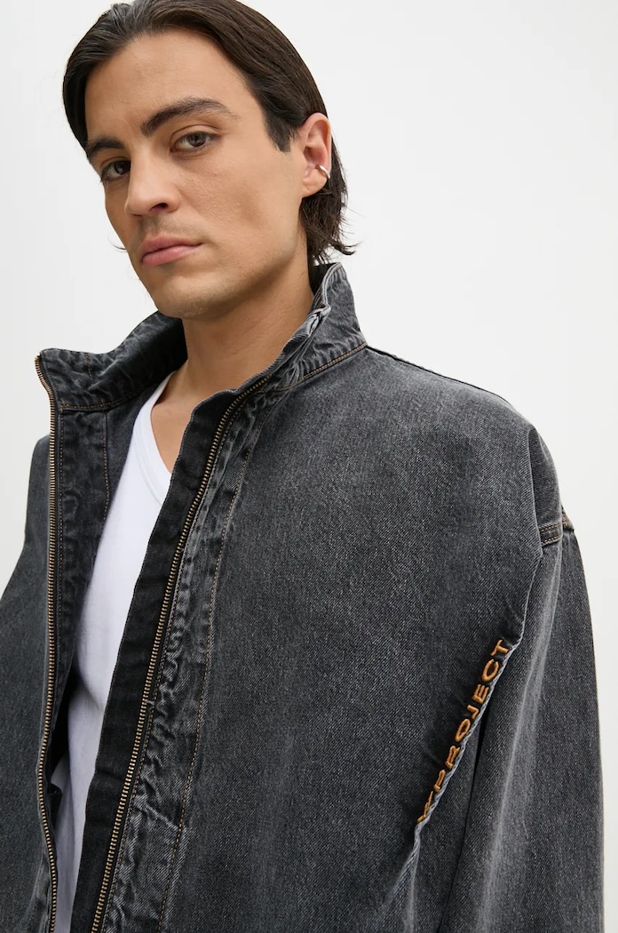 Τζιν μπουφάν Y/Project EVERGREEN PINCHED LOGO DENIM WINDBREAKER γκρί 207JA002