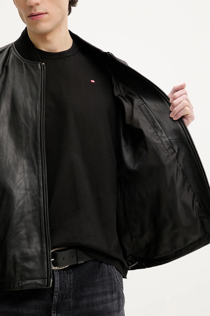 Kožená bunda bomber Diesel L-KHAT JACKET A16865.0PFAH