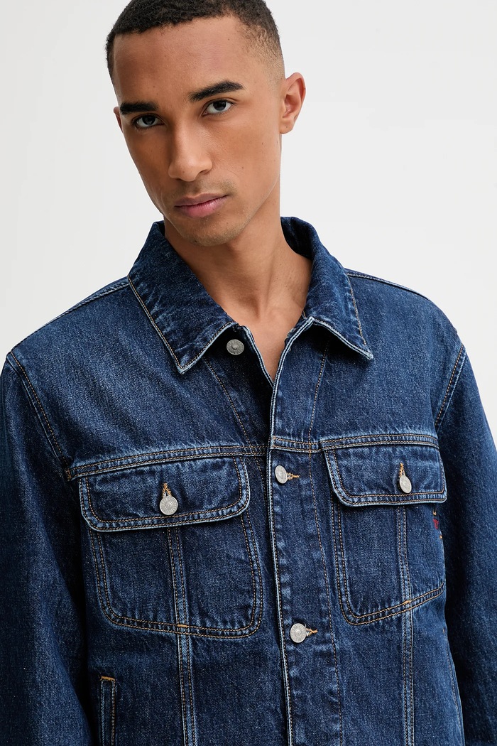 Džínová bunda Diesel D-BARCY JACKET námořnická modř A03885.09I27