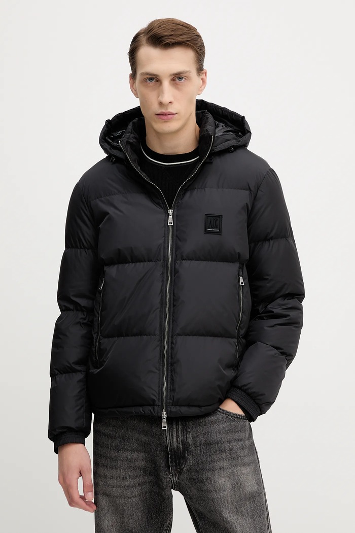 Péřová bunda Armani Exchange s podšívkou černá XM000348.AF12286