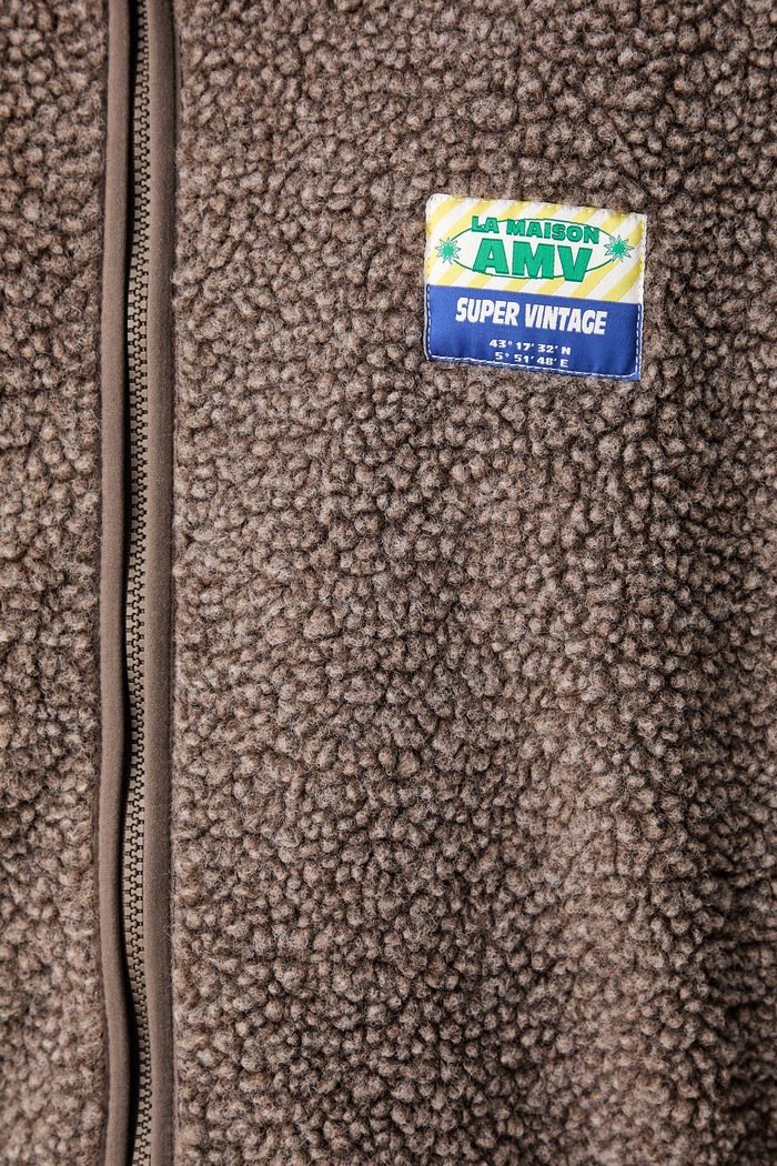 American Vintage bluza rozpinana męska polarowa MHOK17A brązowy