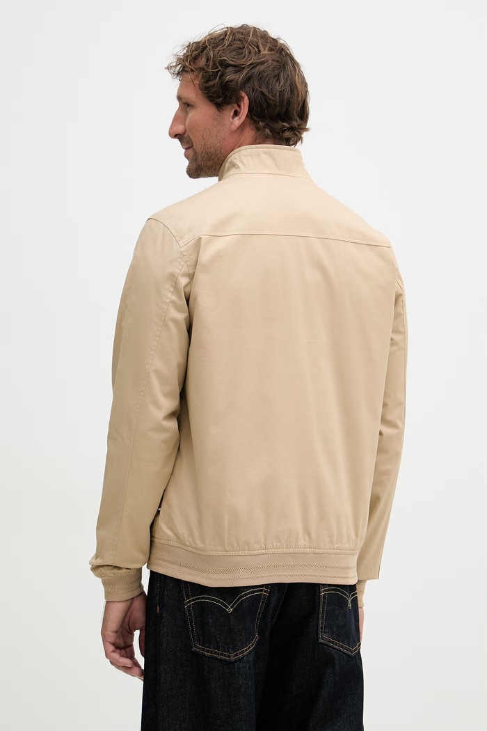 Oblečenie U.S. Polo Assn. prechodná bunda pánska bavlnená Harrington MUP3260 béžová
