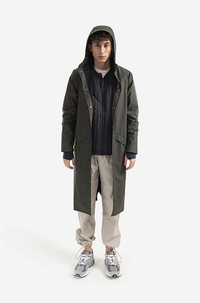 Nepremokavá bunda Rains Longer Jacket 18360.GREEN zelená AA00