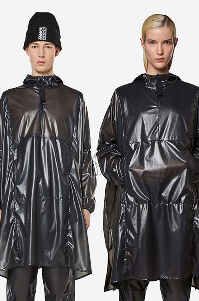 Nepromokavá bunda Rains Long Ultralight Anorak 18810 BLACK s kapucí černá 18810.BLACK