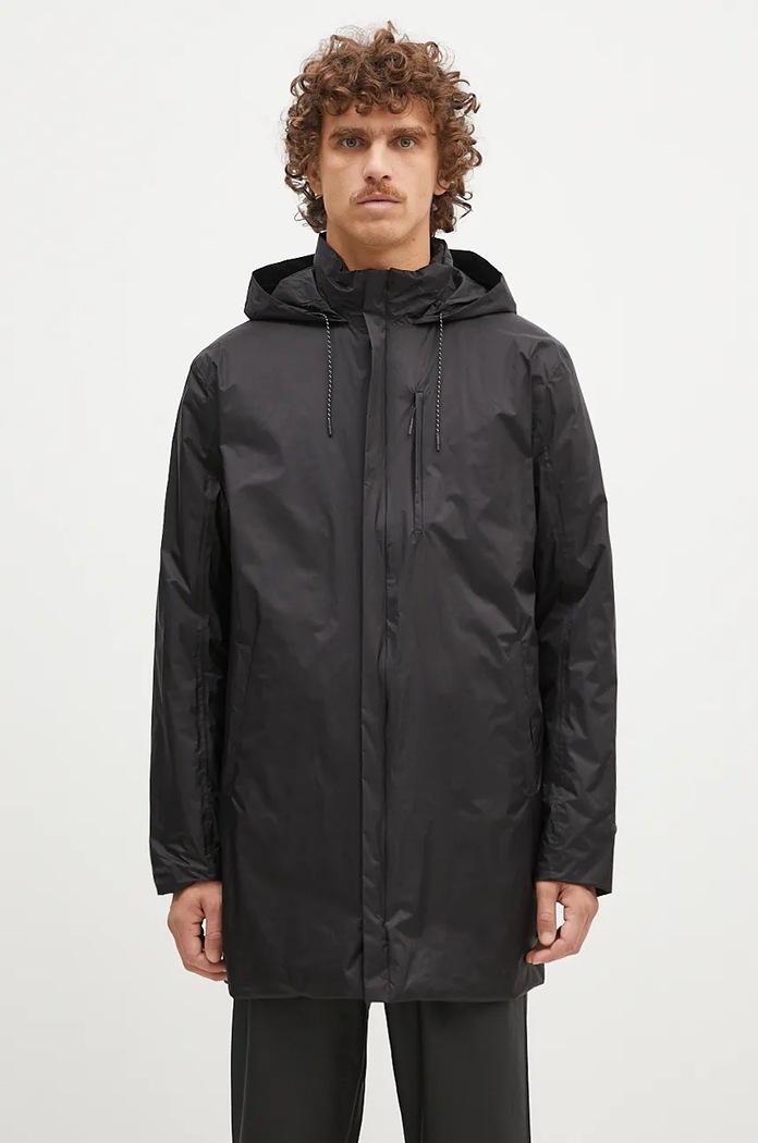 Rains jacket Padded Nylon Coat with black 15480.BLACK
