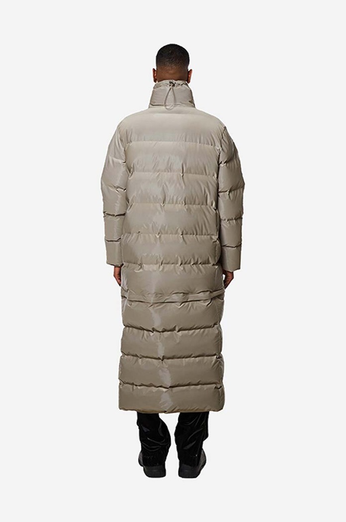 Rains jacket Extra Long Puffer Coat 1536.VELVETTAUPE brown AA00
