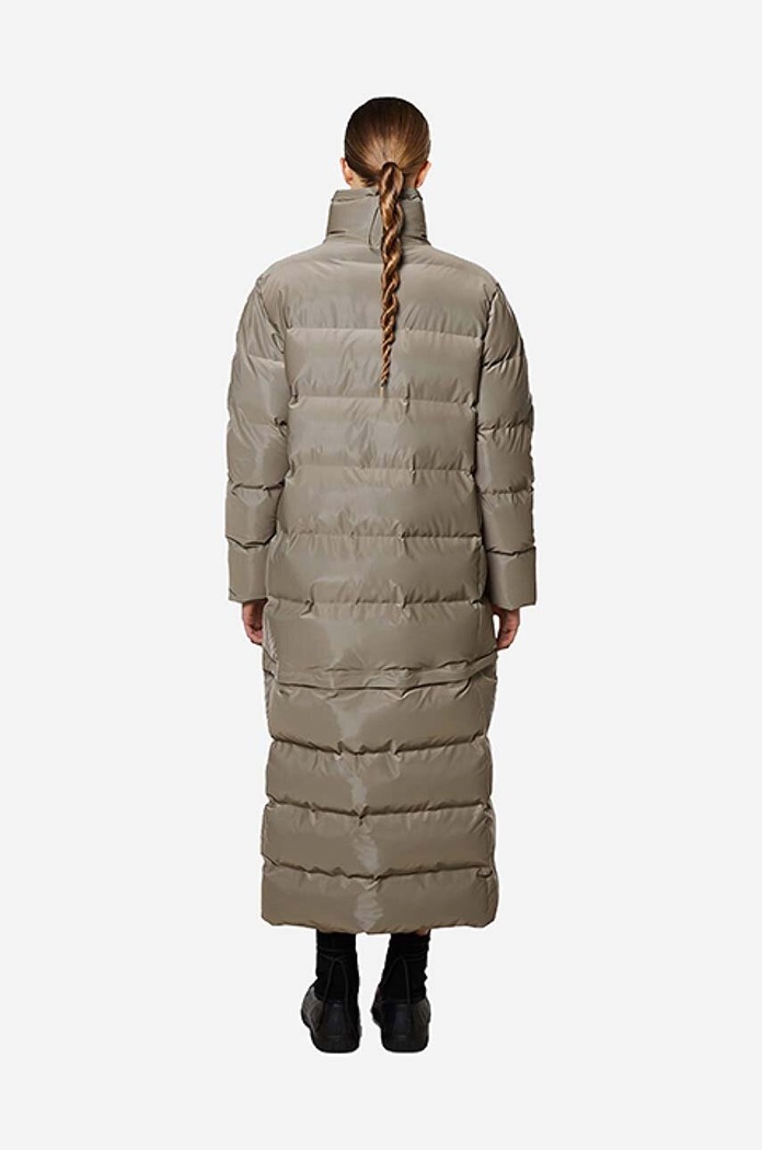 Clothing Rains jacket Extra Long Puffer Coat 1536.VELVETTAUPE brown