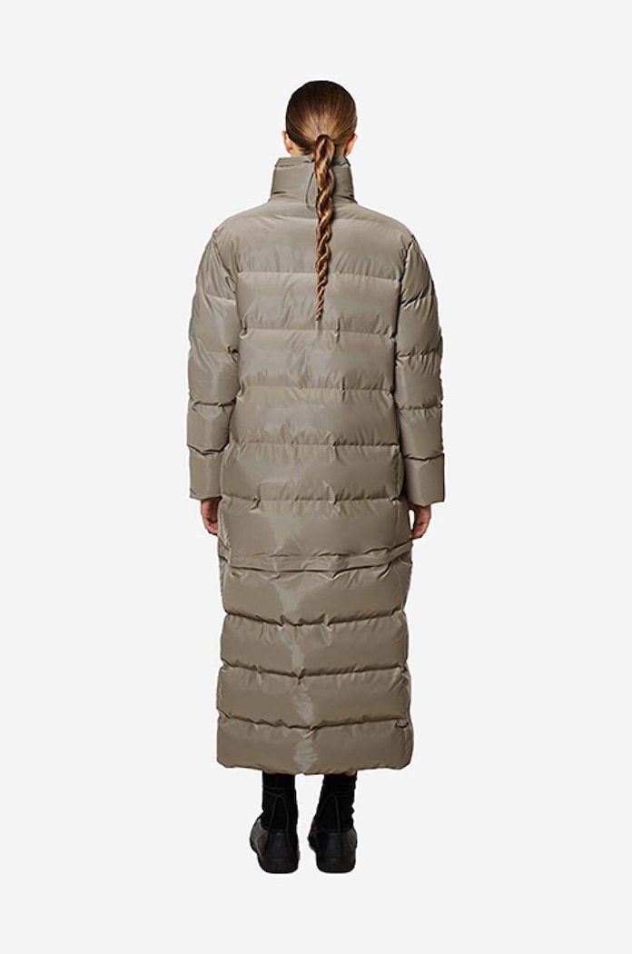 Clothing Rains jacket Extra Long Puffer Coat 1536.VELVETTAUPE brown