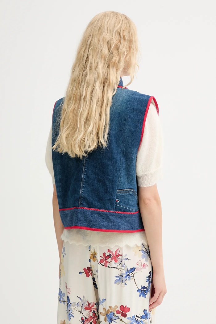 Ρούχα Γιλέκο Renewed creative upcycling kamizelka.letnia μπλε
