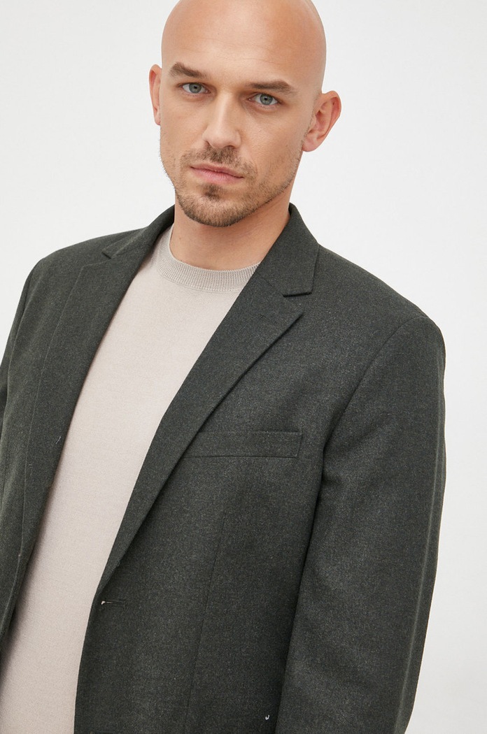 Сако с вълна Selected Homme Selected Homme 16085274.ForestNigh зелен