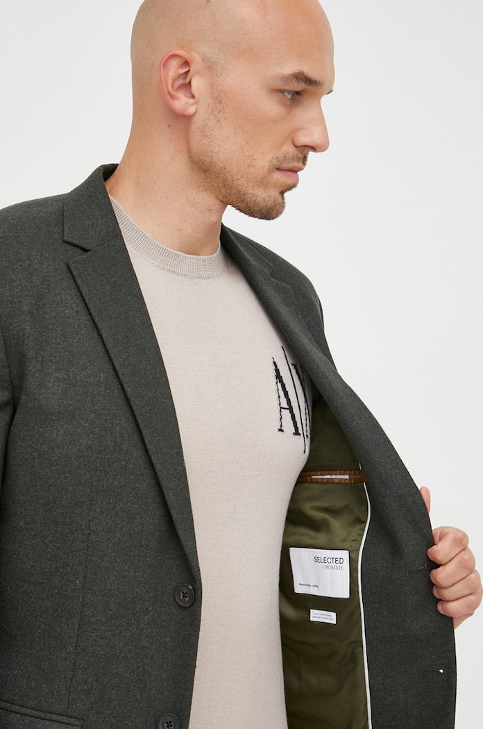 Selected Homme Сако с вълна Selected Homme 16085274.ForestNigh