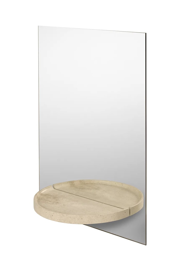 Stensko ogledalo s polico ferm LIVING Symmetry Mirror 1104271110 bež AA00