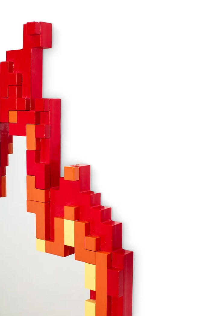 Seletti lustro ścienne Pixel 68 x 48,2 x 3,8 cm czerwony 17056